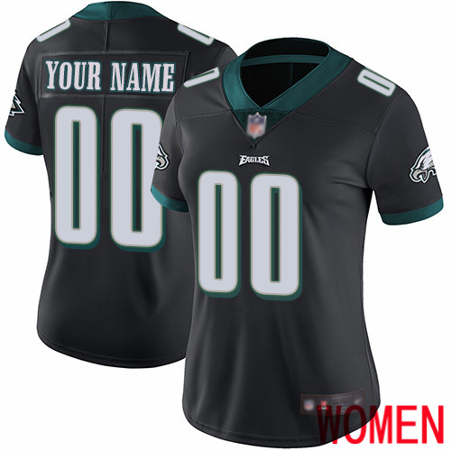 Women Philadelphia Eagles Customized Black Alternate Vapor Untouchable Custom Limited Football Jersey->customized nfl jersey->Custom Jersey